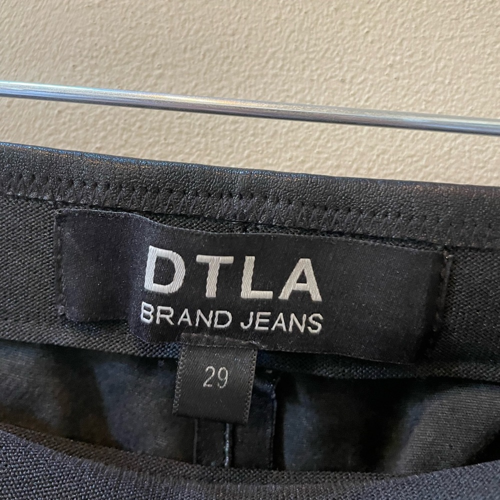 DTLA Brand Jeans Black Genuine Leather Pants Leggings 100% Lamb Leather Size 29 - Picture 6 of 7